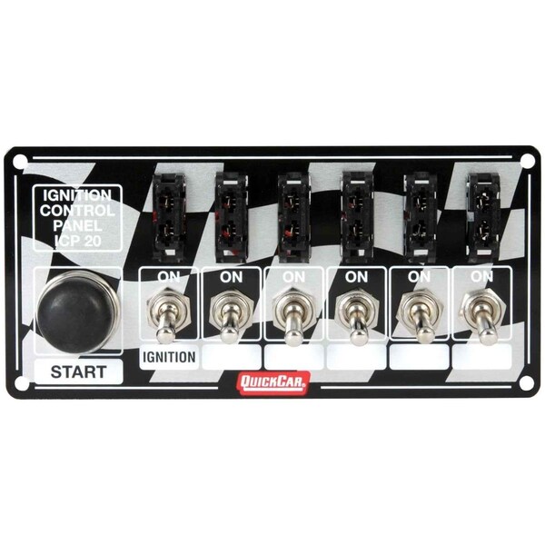 Powerhouse ICP20 Ignition Race Panel - Ignition Switch - Start Switch with 5-Accessory Switches - ATC Fused PO3619664 - main